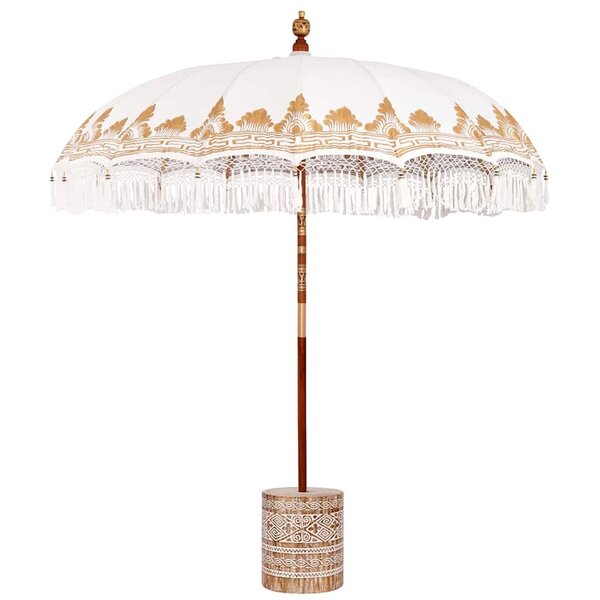 vidaXL Parasol balinais avec base Crème 215 x 215 x 260 cm