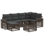vidaXL Ensemble de canapé de jardin 7 Pièces Gris et Gris foncé polyrotin