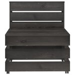 vidaXL Salon de jardin 3 Pièces Bois de pin imprégné de gris