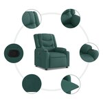 vidaXL Fauteuil inclinable Vert foncé Tissu