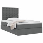 vidaXL Lit avec rangement et matelas Gris foncé 120 x 190 cm tissu