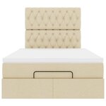 vidaXL Cadre de lit ottoman avec matelas crème 120x200cm tissu