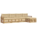 vidaXL Ensemble de canapés d'extérieur 5 pc Blanc et Beige Polyester