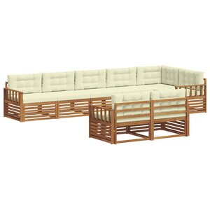 vidaXL Ensemble de canapés d'extérieur 8 pc Naturel et Crème