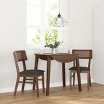 vidaXL Chaises à manger coussins 2 Pièces marron bois massif caoutchouc