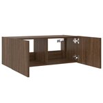vidaXL Meuble TV mural avec lumières LED chêne marron 80x35x31 cm