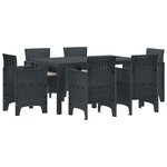 vidaXL Ensemble de salle à manger pour jardin 7 Pièces Anthracite