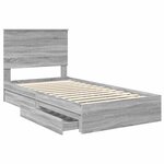 vidaXL Lit de Rangement Gris Sonoma 100 x 200 cm Bois d'ingénierie