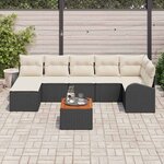 vidaXL Ensemble de canapé de jardin 8 Pièces Noir Poly rotin