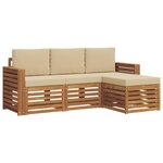 vidaXL Ensemble de canapés d'extérieur 4 pc Naturel et Beige