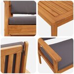 vidaXL Ensemble de canapé de jardin 2 Pièces Marron Bois d'acacia massif