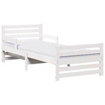 vidaXL Cadre de lit avec matelas Blanc 80 x 200 cm Pin massif