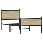 vidaXL Cadre de lit en métal sans matelas chêne sonoma 75x190 cm