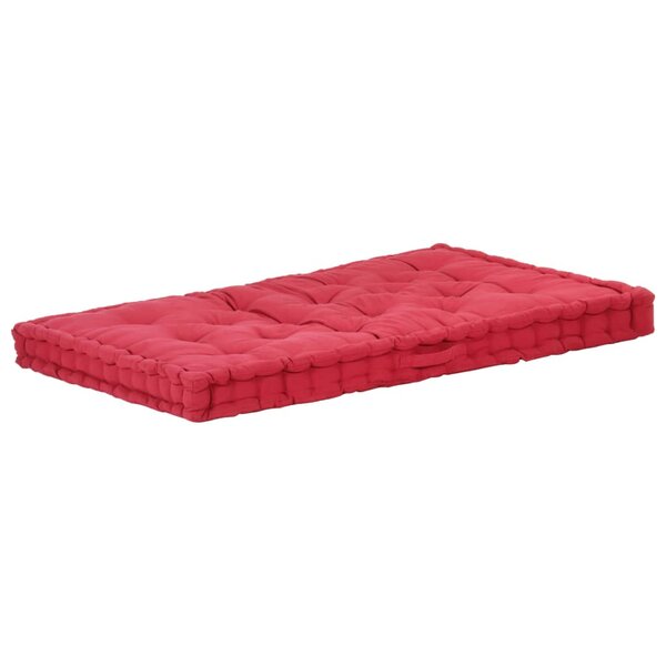 vidaXL Coussin de plancher de palette Coton 120x80x10 cm Bordeaux