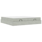 vidaXL Cadre de lit Gris clair 200 x 200 cm Velours
