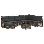 vidaXL Ensemble de canapé de jardin 9 Pièces Gris polyrotin