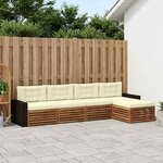 vidaXL Ensemble de canapés d'extérieur 5 pc Naturel et Crème Polyester