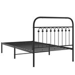 vidaXL Cadre de lit métal avec tête de lit noir 100x190 cm
