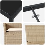 vidaXL Ensemble de Salle à Manger de Jardin de 9 Pièces avec Coussins Beige Poly Rattan