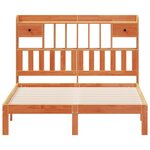 vidaXL Lit bibliothèque sans matelas cire marron 135x190 cm pin massif