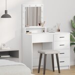 vidaXL Coiffeuse avec étagère Blanc 50 x 41 x 135 cm Bois d'ingénierie