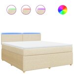 vidaXL Sommier à lattes de lit avec matelas Crème 180x200 cm Tissu