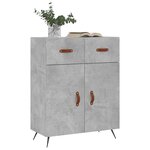 vidaXL Buffet gris béton 69 5x34x90 cm bois d'ingénierie