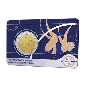 2 euros commémorative Finlande 2025 coincard BU - Match d'athlétisme.