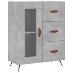 vidaXL Buffet haut Gris béton 69 5x34x180 cm Bois d'ingénierie