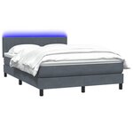 vidaXL Sommier à lattes de lit et matelas et LED gris foncé 160x210cm velours