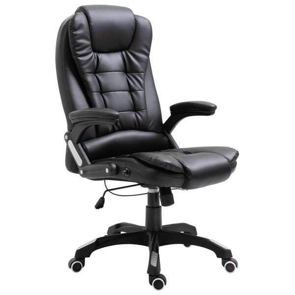 Chaise fauteuil siège de bureau informatique étude similicuir noir 02_0024044