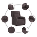 vidaXL Fauteuil inclinable électrique marron foncé tissu