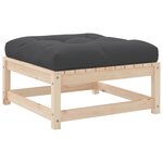 vidaXL Repose-pieds de jardin avec coussins lot de 2 bois pin massif