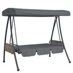 vidaXL Balancelle de jardin avec auvent réglable gris foncé acier