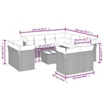 vidaXL Salon de jardin avec coussins 12 Pièces beige résine tressée