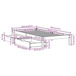 vidaXL Cadre de lit sans matelas blanc 90x190 cm bois de pin massif