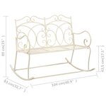 vidaXL Banc de jardin 104 cm Fer Blanc antique