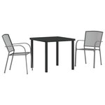 vidaXL Ensemble de salle à manger pour jardin 3 Pièces Anthracite