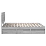 vidaXL Cadre de lit Gris Sonoma 200 x 200 cm Pin massif