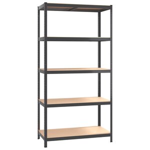 vidaXL Étagère de rangement 5 niveaux Anthracite Acier bois ingénierie