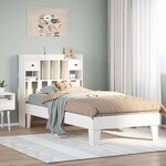 vidaXL Cadre de lit sans matelas blanc 90x190 cm bois de pin massif