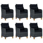 vidaXL Ensemble à manger d'extérieur 7Pièces et coussins résine tressée