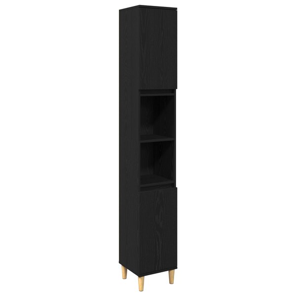 Ensemble de meubles de salle de bain 3 pièces vidaXL Chêne noir Bois d'ingénierie