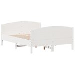 vidaXL Cadre de lit sans matelas blanc 140x190 cm bois de pin massif