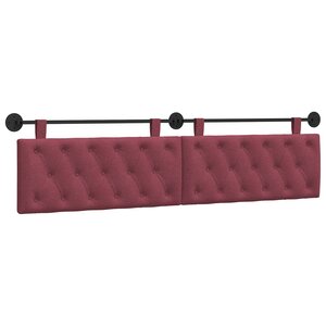 vidaXL Tête de lit suspendue Bordeaux Tissu