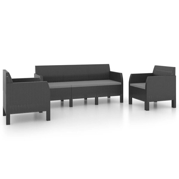 Salon de jardin meuble d'extérieur ensemble de mobilier 3 pièces avec coussins pp rotin anthracite 02_0015989