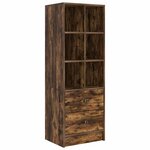 vidaXL Bureau avec rangement Chêne fumé Bois d'ingénierie