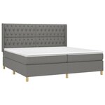 vidaXL Sommier à lattes de lit matelas LED Gris foncé 200x200 cm Tissu