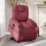 vidaXL Fauteuil inclinable électrique rouge bordeaux tissu