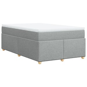 vidaXL Sommier à lattes de lit et matelas gris clair 120x190 cm tissu